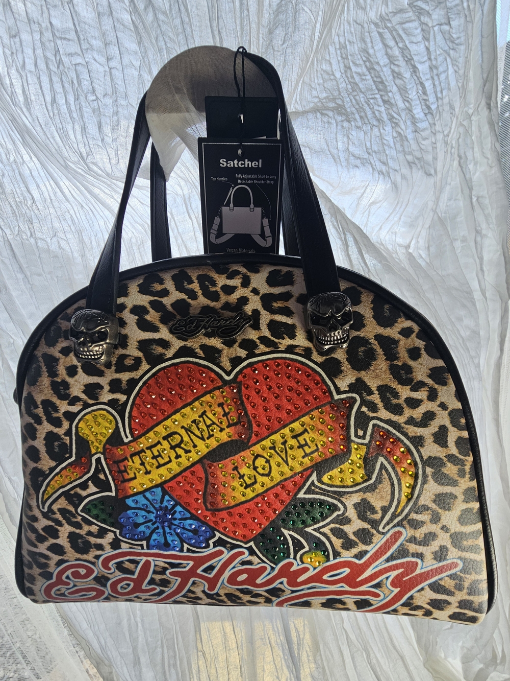 Ed Hardy Women's Leopard Print 'Eternal Love' Convertible Tote - Multicolor - Picture 6 of 17